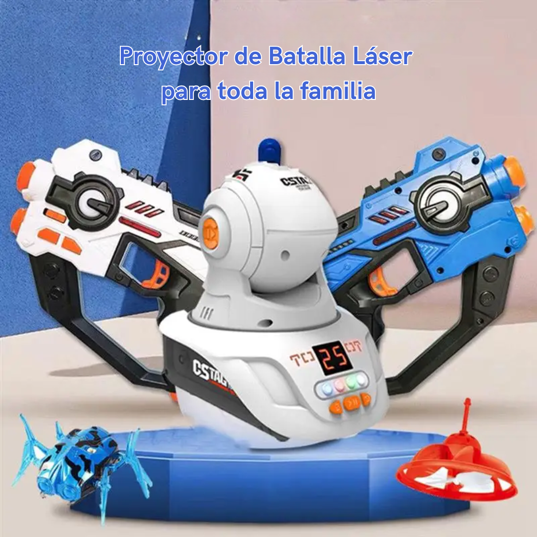 PROYECTOR DE BATALLA LÁSER PARA TODA LA FAMILIA - INCLUYE 2 PISTOLAS Y 3 ESCENARIOS DISTINTOS | 55% de Descuento hasta el 30 de Septiembre