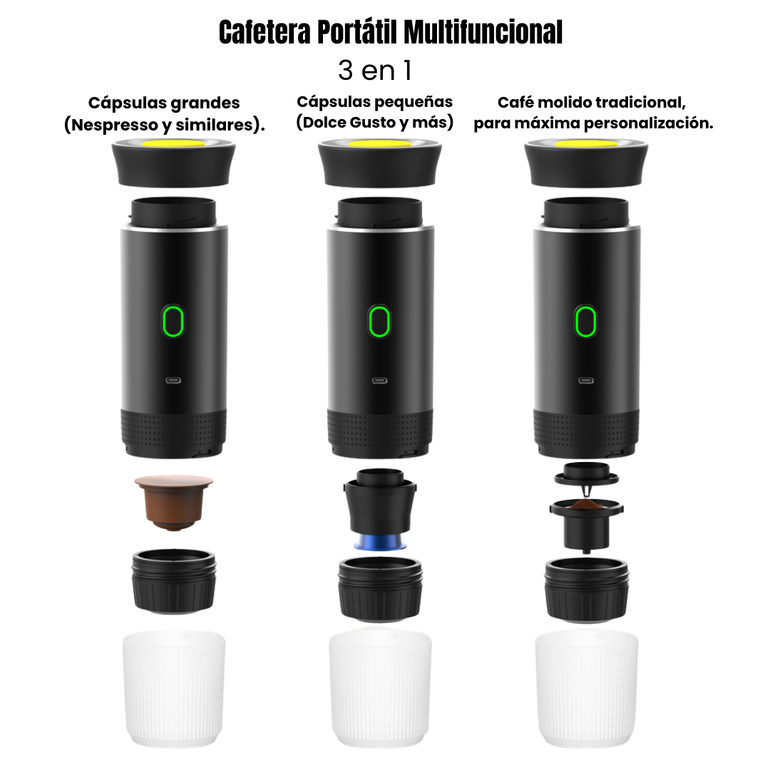 Especial Black Sale | Cafetera Portátil EspressoMax™ 3 en 1 | 55% de DCTO hasta el 30 de Septiembre