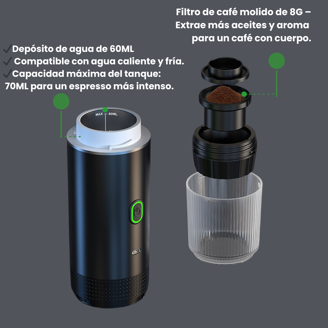 Especial Black Sale | Cafetera Portátil EspressoMax™ 3 en 1 | 55% de DCTO hasta el 30 de Septiembre