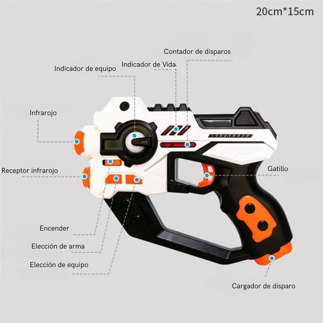 PROYECTOR DE BATALLA LÁSER PARA TODA LA FAMILIA - INCLUYE 2 PISTOLAS Y 3 ESCENARIOS DISTINTOS | 55% de Descuento hasta el 30 de Septiembre
