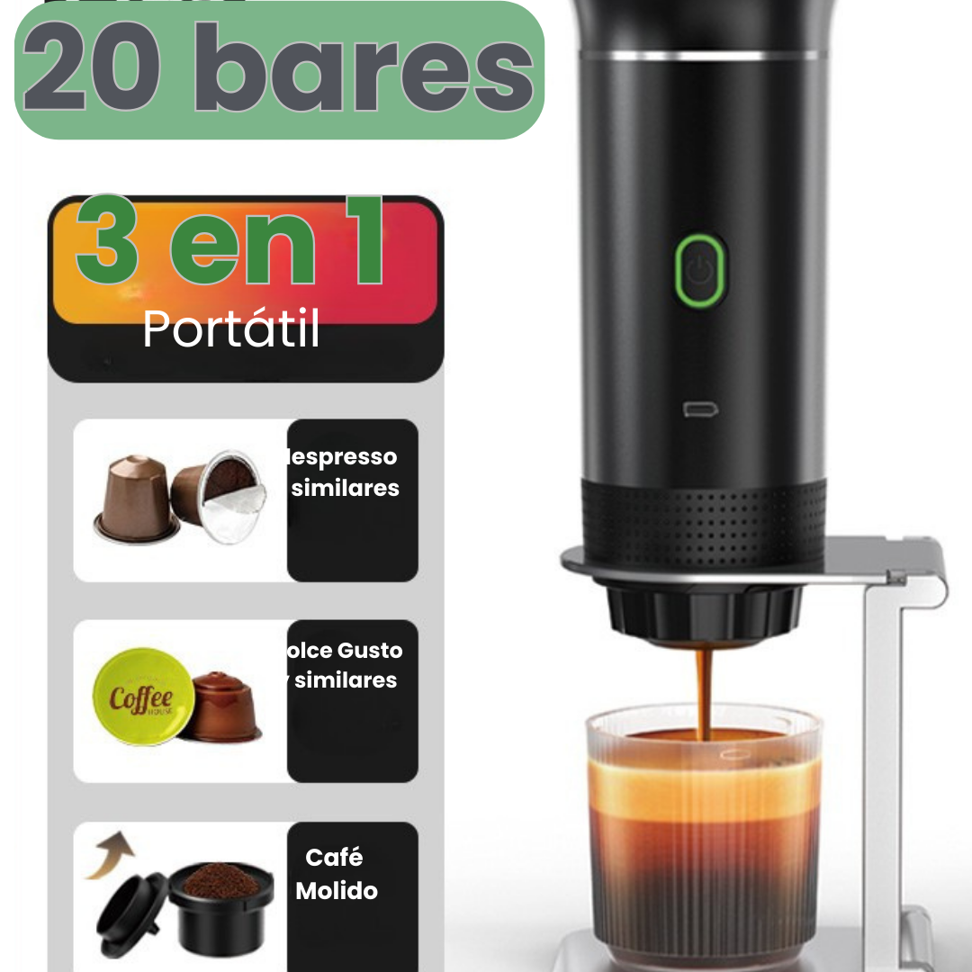 Especial Black Sale | Cafetera Portátil EspressoMax™ 3 en 1 | 55% de DCTO hasta el 30 de Septiembre