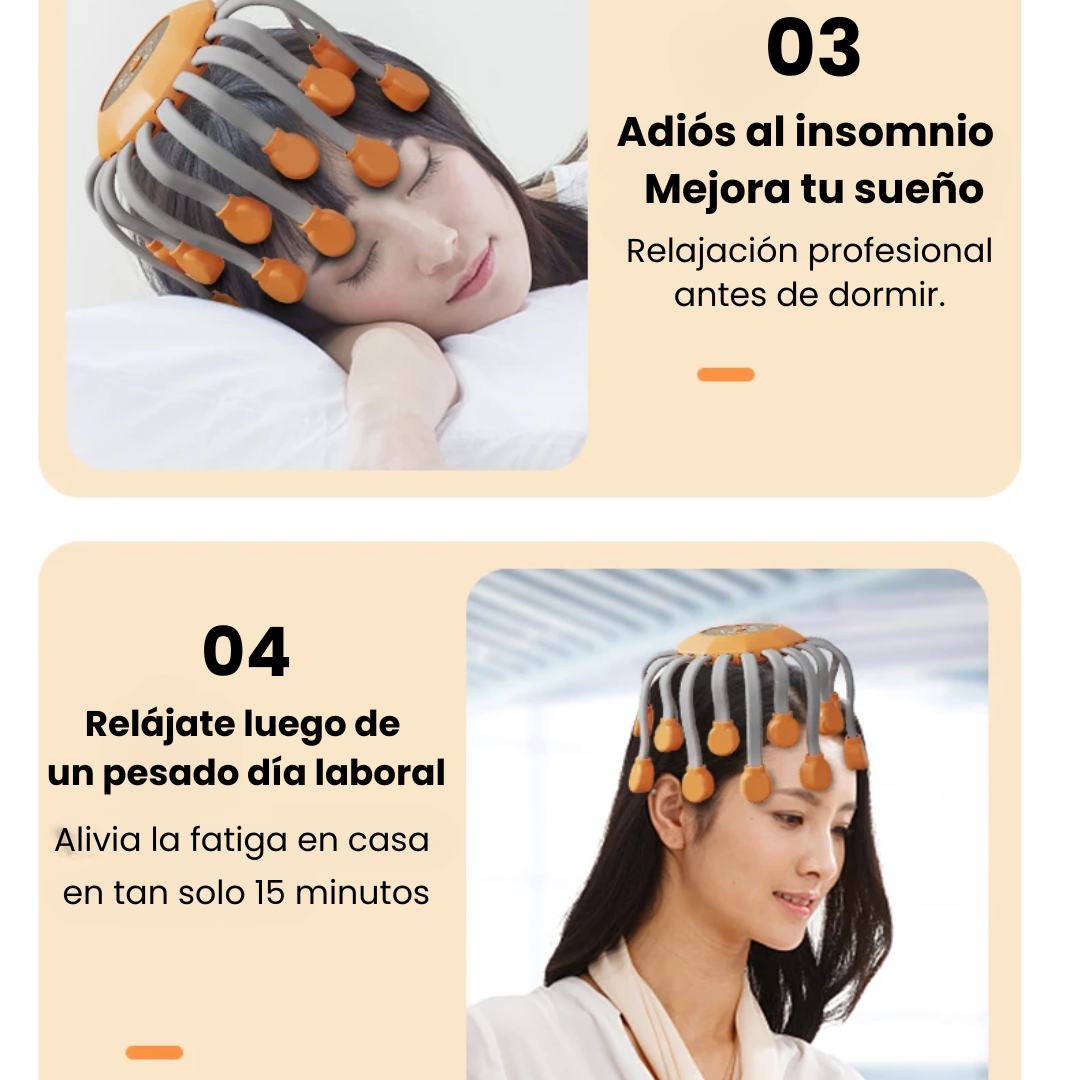 RelaxCap Pro™ - Masajeador de Cabeza Inteligente Original | 55% de Descuento Solo hasta el 30 de Septiembre