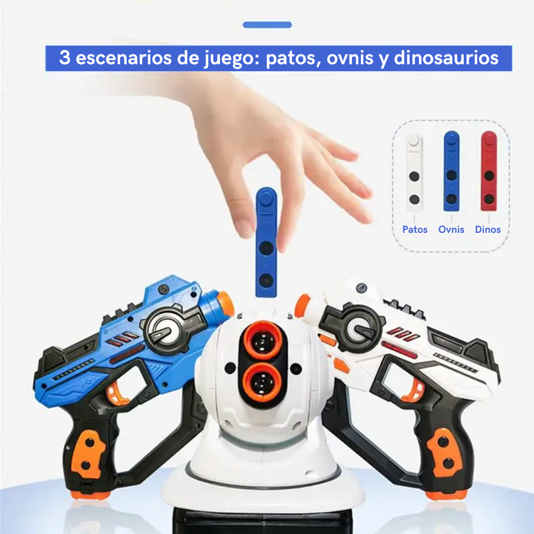 PROYECTOR DE BATALLA LÁSER PARA TODA LA FAMILIA - INCLUYE 2 PISTOLAS Y 3 ESCENARIOS DISTINTOS | 55% de Descuento hasta el 30 de Septiembre
